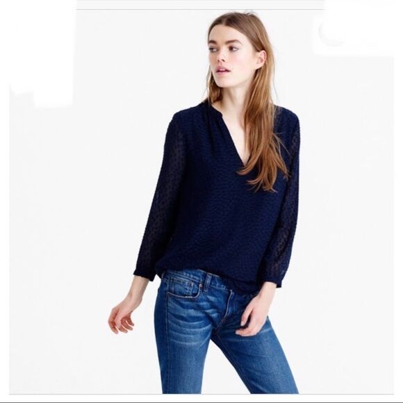 J. Crew Pink Clip Dot Silk textured blouse top Size 8 preowned - Picture 8 of 8